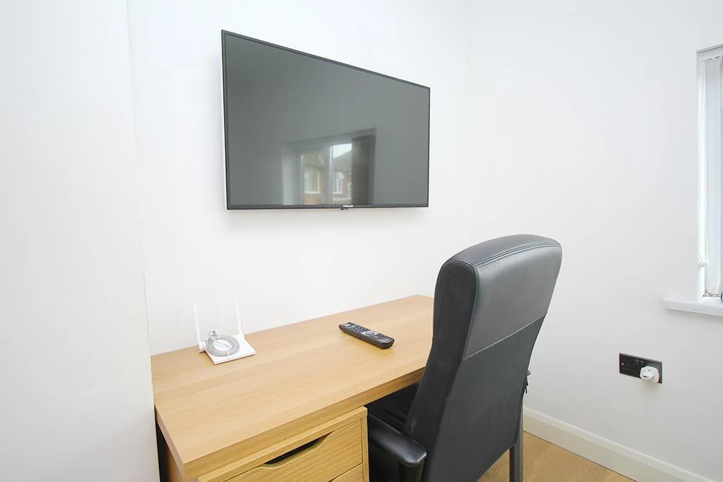 Desk and TV