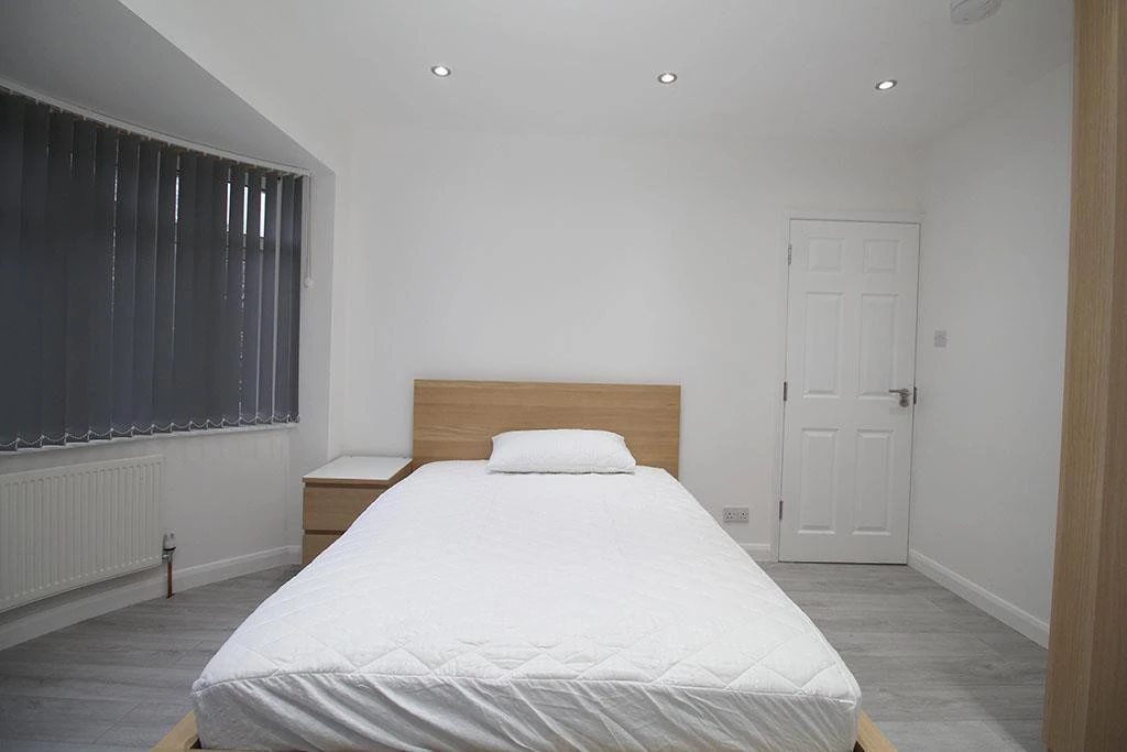 Bed with memory foam mattress